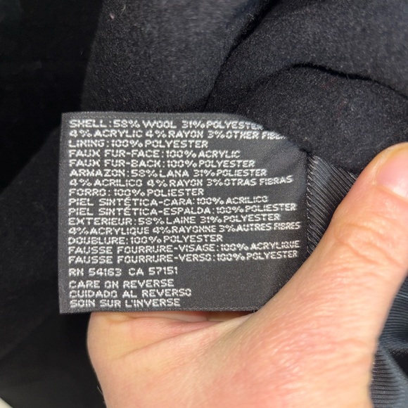 Jones New York Women 2xl Wool Long Black Coat Overcoat Faux Fur Collar - Picture 5 of 8